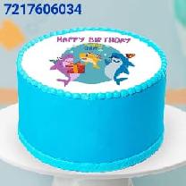 Happy Birthday Fish Photo Cake