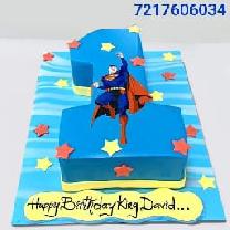 Superman Number Cake