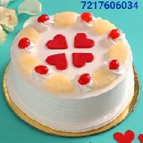 Pineapple Loving Read Heart Cake