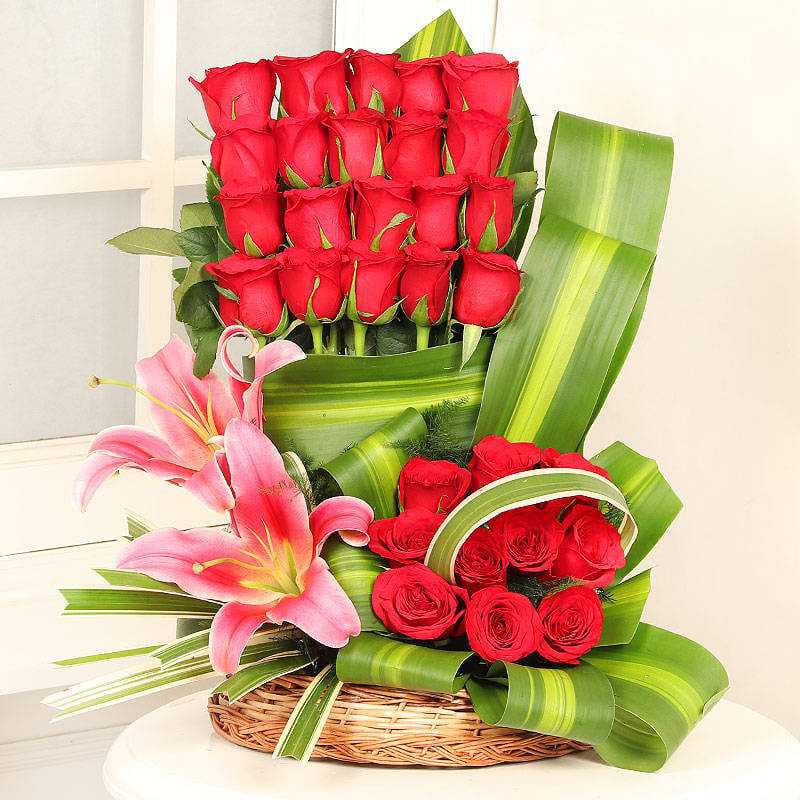 Mix Flower In Basket 32