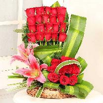 Mix Flower In Basket 32